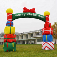 Arche gonflable géante en forme de canne à sucre pour Noël, avec éclairage LED, pour décoration