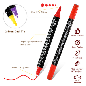 2025 prix de gros double pointe acrylique marqueur couleur permanente peinture acrylique <span class=keywords><strong>Art</strong></span> marqueur stylo ensemble pour peinture dessin Graffiti - Product Image 4