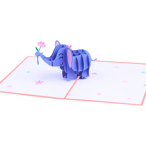 Tarjeta <span class=keywords><strong>de</strong></span> Felicitación 3D con Diseño <span class=keywords><strong>de</strong></span> Elefante, Creativa, para Días Festivos, Funcional, para Regalo <span class=keywords><strong>de</strong></span> <span class=keywords><strong>Cumpleaños</strong></span>, Venta al Por Mayor - Product Image 4