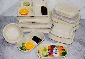EcoFort Premium Oil-Block Structural-Rigidité Compostable Bagasse Burger Box for <span class=keywords><strong>Drive</strong></span>-Thru Restaurants Fast Food Chains - Product Image 2