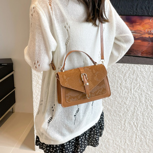 Bolso Bandolera de Verano para <span class=keywords><strong>Mujer</strong></span>, Diseño Exclusivo para el Traslado Diario, Novedad 2026, Bolso de Mano de Alta Gama, Simple, de Hombro Único, de PU, Cuadrado Mediano, Texturizado - Product Image 3