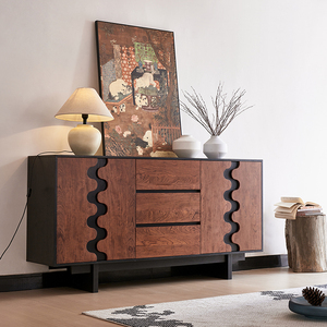 Factory Price Solid Wood Eco-Friendly Retro Style Sideboard Dining Living Room Cabinet <b>Chest</b> Floor <b>Storage</b> Large Capacity K103 H - Product Image 1
