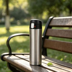 Taza de Viaje Japonesa Ecológica de Acero Inoxidable 304 de 450 ml con Tapa Abatible, Vaso Térmico para Auto, Venta al Por Mayor para Negocios y Regalos - Product Image 1