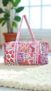 Sac de voyage matelassé en coton, grand sac de voyage fait main, léger, durable, en matière douce, idéal pour la salle de sport, le travail, les week-ends et les vacances - Product Image 6