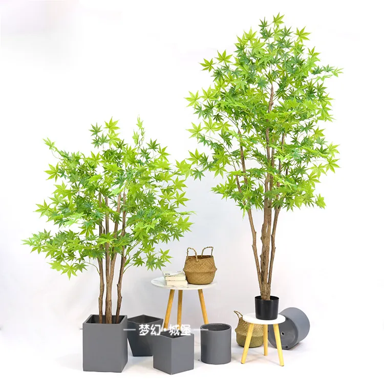 Artificial plant tree with natural logs for home decoration bamboo Ficus Wisteria olive eucalyptus Almond
