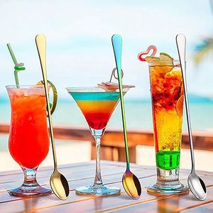 Cucharas de Acero Inoxidable con Logotipo Personalizado para Café, Cócteles, Helados, Cuchara para Té Helado con Mango Largo - Product Image 3