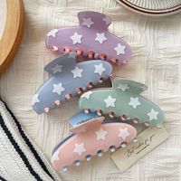 Pince à cheveux en acétate double face couleur bonbon, motif étoiles imprimé UV, style coréen Liwu