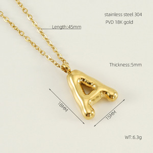 Collar cruzado con letras doradas en inglés para <span class=keywords><strong>mujer</strong></span>, colgante de letras hip-hop de burbuja de acero inoxidable europeo y americano - Product Image 5