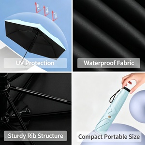 Wholesale Custom 5-Rib Carbon Fiber Ultra-<b>Light</b> Mini Folding Umbrella 103g Featherweight Compact Sun & Rain <b>Parasol</b> Umbrella - Product Image 3