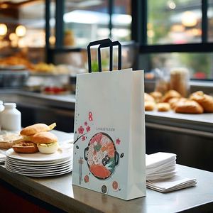 Bolsas de Papel Kraft Reciclado Ecológicas para Llevar Comida, Pizza, Sushi y Ensaladas, Impresas en Flexografía con Asas Retorcidas - Product Image 6