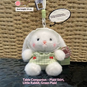 Bestselling Cute Bunny With Plaid Skirt Table Companion Plush Hanging Toy Wedding <b>Throw</b> Gift Wholesale For Party Souvenir Supply - Product Image 3