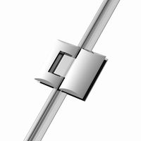 Porte pivotante en verre trempé avec cadre en alliage d'aluminium poli, design droit, cabine de douche moderne pour salle de bain, rectangulaire, ABS