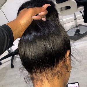 Perruque en dentelle complète et une queue de cheval, cheveux humains vierges indiens bruts, perruque en dentelle HD, perruques frontales en dentelle HD, cheveux humains pour femmes noires - Product Image 3