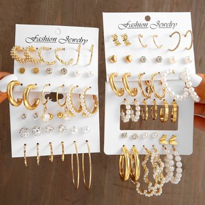 RINHOO Ensemble de boucles d'oreilles pendantes couleur or, papillon en acrylique creux, boucles d'oreilles créoles cœur pour femme, bijoux fantaisie, cadeaux - Product Image 3