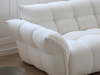 Cremefarbenes Wohnzimmer-Sofa Komfortabel Hautfreundlich mit Fleece Hochelastischer Schwamm Weißes Inline Viersitzer Hotel-Sofa