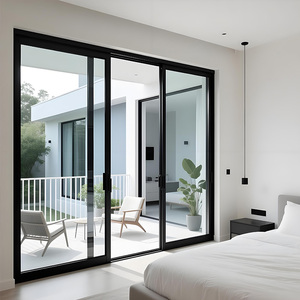 <span class=keywords><strong>Porte</strong></span> coulissante intérieure en aluminium à profil mince, étanche, avec joint <span class=keywords><strong>d</strong></span>'étanchéité thermique, pour projets <span class=keywords><strong>d</strong></span>'appartements, grandes portes coulissantes de patio - Product Image 2