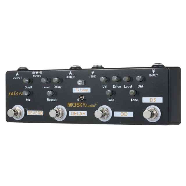 High Quality Aluminum Multi-Effects Pedal 5-in-1 Unit with Benefits for Bass and Guitar Highly Durable