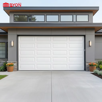 Porte de garage en alliage d'aluminium de qualité supérieure avec fenêtre en verre, télécommande, antivol, renforcée, résistante au vent, design moderne et minimaliste pour villa