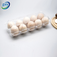 Barquette à œufs en blister transparente de qualité alimentaire PET, anti-buée, anti-statique, empilable, conception conique brevetée, incassable, OEM ODM
