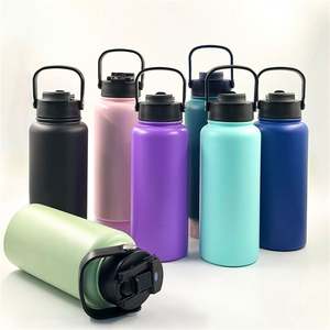 Bouteille d'eau isotherme portable en acier inoxydable de 1 L, gravée avec logo personnalisé, idéale pour les événements de course et de marche – Meilleure vente - Product Image 2