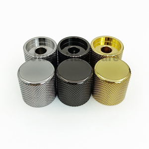 Đường kính 20mm Chrome vàng đen mạ nhôm có khía Guitar núm điều khiển cho chiết Encoder chuyển đổi - Product Image 1