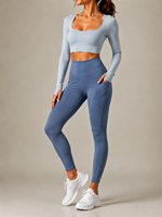 Leggings de course taille haute avec poches latérales, réfléchissants, effet ventre plat, pour entraînement, gym, yoga, pantalons de sport compressifs pour femmes