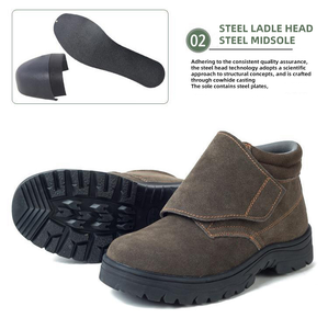 Zapatos de trabajo de protección laboral con punta de acero Zapatos de seguridad de protección de sitio de construcción de soldadura antigolpes antiperforación - Product Image 6