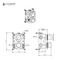 Mélangeur de douche de salle de bain chaud et froid dissimulé de haute qualité système de douche thermostatique robinet mural en acier inoxydable SUS304