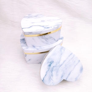 Gran oferta, de 3 piezas para ramos caja en forma de corazón, caja de <span class=keywords><strong>floristería</strong></span> de flores de mármol, cesta de embalaje para el Día de San Valentín, caja de mármol con flores - Product Image 4