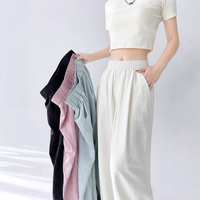 Pantalon large décontracté pour femme Flowing Cloud Milk Foam Yamamoto, couleur pastel, léger, respirant, en spandex, idéal pour l'été et le sport