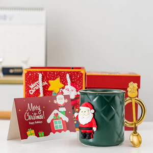 Taza de cerámica esmaltada de color, 15oz, regalos de Navidad, taza de leche de porcelana personalizada, vacaciones creativas, té, café, mango dorado - Product Image 4