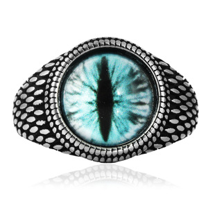 Bague en acier titane pour homme avec pierre en verre sertie, design géométrique, style punk, bijou tendance, cadeau 240118 - Product Image 4