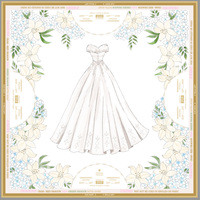 Kado Bridal Shower Set Mahjong Akrilik Tiga Lapis dengan Cetakan Elemen Pernikahan Kustom Amerika untuk Pesta Pernikahan