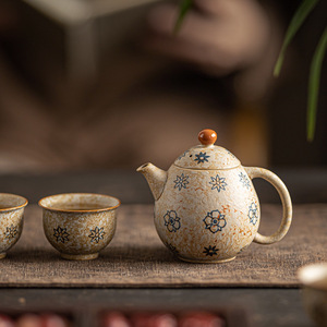 Juego de Té de Cerámica Esmaltada Roja Antigua Firestone con Tapa, Estilo Chino Tradicional, para Uso Doméstico y de Oficina - Product Image 3