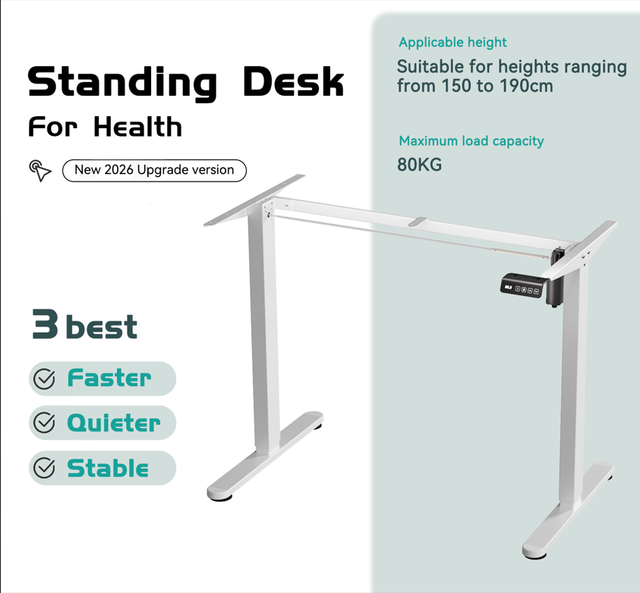 Electric S12 Height Adjustable Single Motor Sit Stand Desk Ergonomic Design Office Home Study Modular Extendable Villa
