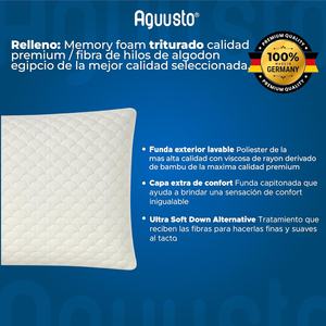 Almohada Viscoelástica Ajustable, No Calienta, Soporte Cervical Ergonómico, Firmeza Personalizable, Funda Lavable, CertiPUR - Product Image 6