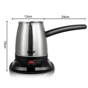 Juego de cafetera turca clásica tradicional de estilo europeo, hervidor eléctrico de acero inoxidable con mango de plástico duradero - Product Image 3