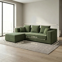 Modernes L-förmiges Modulares Ecksofa Memory-Schaum Knochenlose Couchen Sofa in einer Box Komprimierter Cordstoff