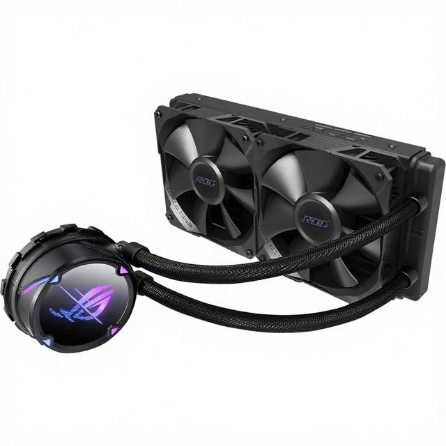 ROG Strix LC II 240 AIO Liquid CPU Cooler Radiator Intel LGA1700/AM4/TR4 Support 2x120mm 4-pin PWM Fans 3W Desktop ARGB LED