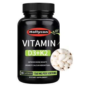 Capsules de Softgel organique D3 et K2 de densité osseuse améliorée de marque privée + vitamine D3 + vitamine K2 favorisant l'absorption du Calcium