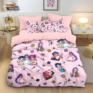 Juego de Ropa de Cama con Estampado 3D de Chicas Demonio, 3 Piezas, Suave, Agradable al Tacto, Lavable y Duradero - Product Image 1