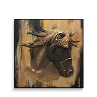 Peintures murales abstraites 3D en résine de style scandinave, 100x100cm, rectangulaires, vente en gros pour hôtels et bureaux