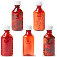 Conteneur de sirop infusé de fruits personnalisé étiquettes de saveurs maigre bouteille de médecine liquide graduée
