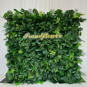 2025โรงงานขายดีฉากหลังผนังงานแต่งงานโรงงานที่มีคุณภาพสูงดอกไม้สีเขียวที่มีสีสันผนังดอกไม้ม้วนขึ้นผนังดอกไม้ผ้าไหม - Product Image 2