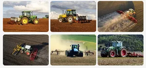 Maquinaria agrícola de excavación de zanjas diésel para jardín, tractor agrícola grande con cabina de CA, 90hp, 100hp, 110hp, 120hp, 4WD, el más barato