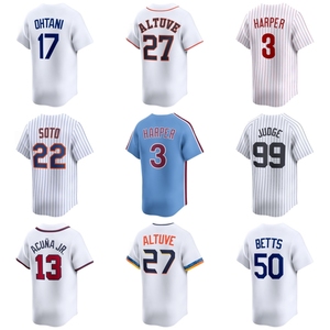 Envío Directo, Camisetas de Béisbol Cosidas de la MLB, 99 Aaron Judge, 23 <span class=keywords><strong>Fernando</strong></span> Tatis Jr., 17 Shohei Ohtani, 5 Seager, 50 Mookie Betts - Product Image 1