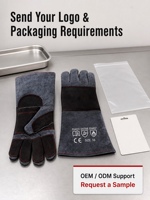 Gants en cuir de vachette résistants aux animaux, antidérapants et anti-perforation, durables, design stérile pour usage vétérinaire