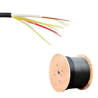 Kabel Serat Optik NX CORE Ftth 1fo 1 2 Core Bulat 5.0mm Selubung Ganda 4.6mm G657a2 Kabel Drop Bulat Indoor/Outdoor 1km