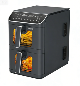 Friteuse à air double compartiment 10L (5L+5L) avec contrôle numérique tactile, température 40-200°C, 2400W, sans huile, fonction mémoire de coupure automatique, certifiée GS CE - Product Image 4