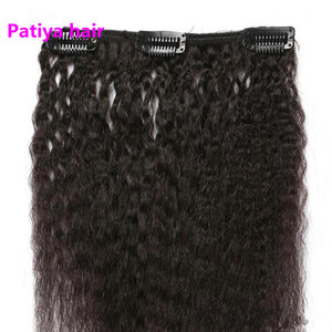 Clip Invisible en <span class=keywords><strong>extensiones</strong></span> <span class=keywords><strong>de</strong></span> cabello humano camboyano crudo rizado recto para mujeres negras 100g por paquete Clip en trama Doble - Product Image 5